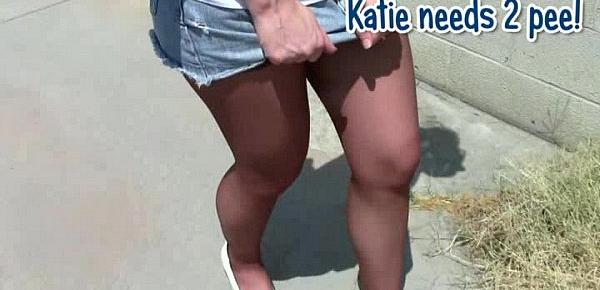  Katie female pee desperation & pants wetting